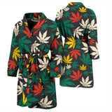 Canabis Marijuana Weed Pattern Print Design 02 Men's Bathrobe