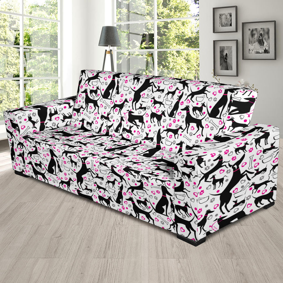 Greyhound Pattern Print Design 02 Sofa Slipcover