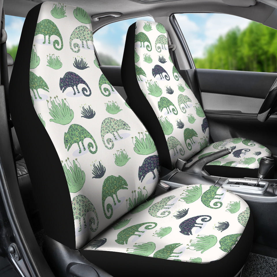Chameleon Lizard Succulent Plant Pattern  Universal Fit Car Seat Covers