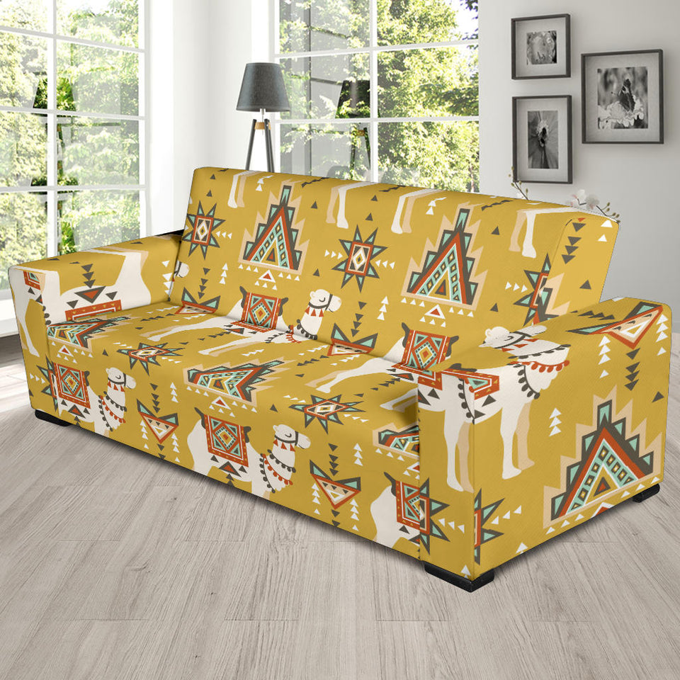Camels Ethnic Motif Pattern Sofa Slipcover