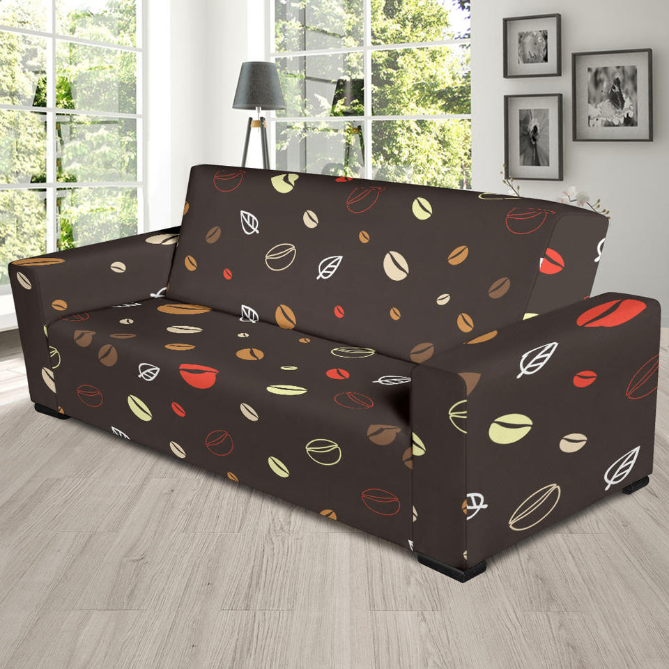 Coffee Bean Leave Pattern Sofa Slipcover