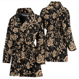 Rose Pattern Print Design 04 Women's Bathrobe