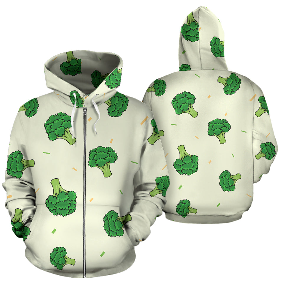 Broccoli Pattern Zip Up Hoodie