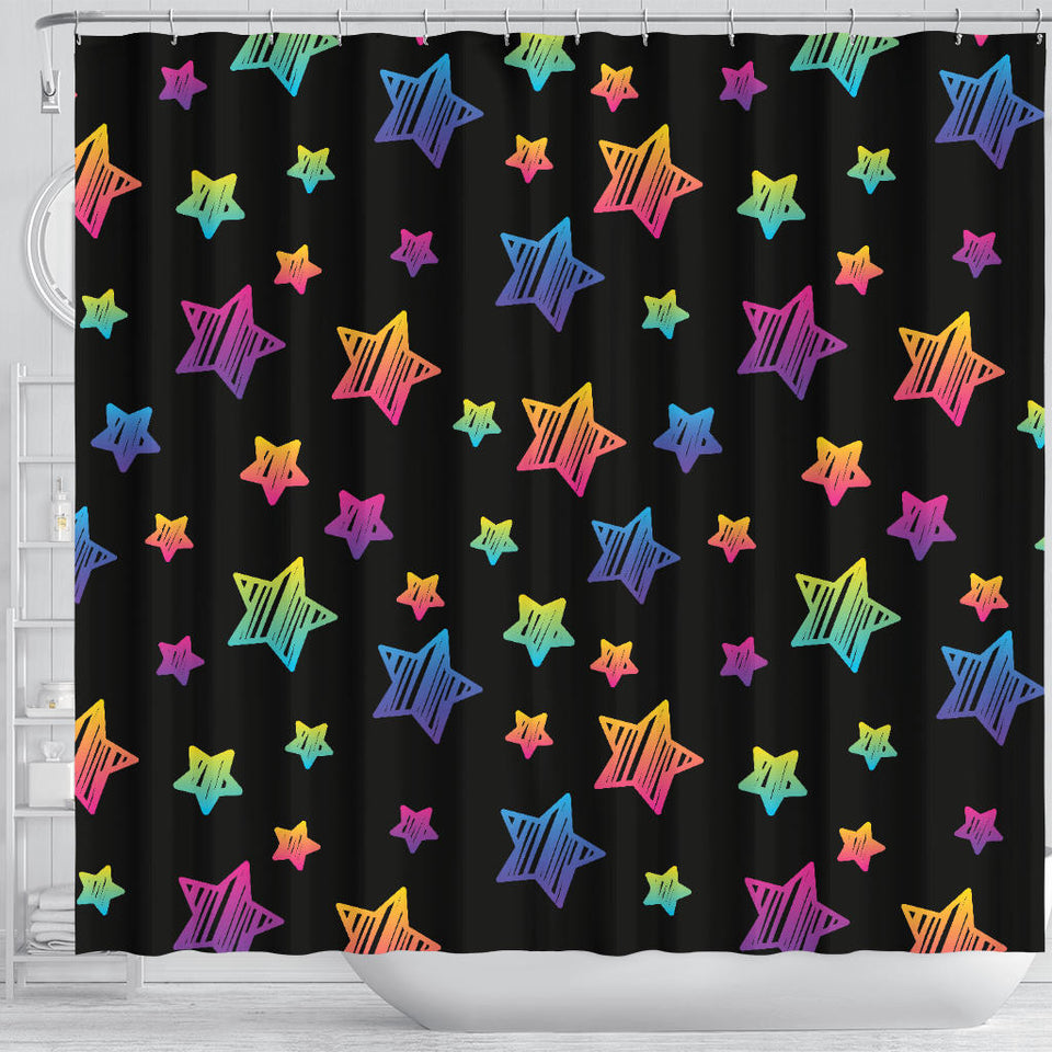 Colorful Star Pattern Shower Curtain Fulfilled In US