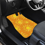 Sun Orange Background Front And Back Car Mats