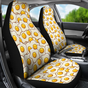 Fried Eggs Pattern Print Design 02 Universal Fit Car Seat Covers
