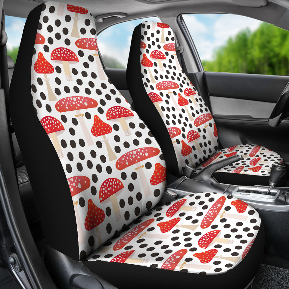 Red Mushroom Dot Pattern Universal Fit Car Seat Covers
