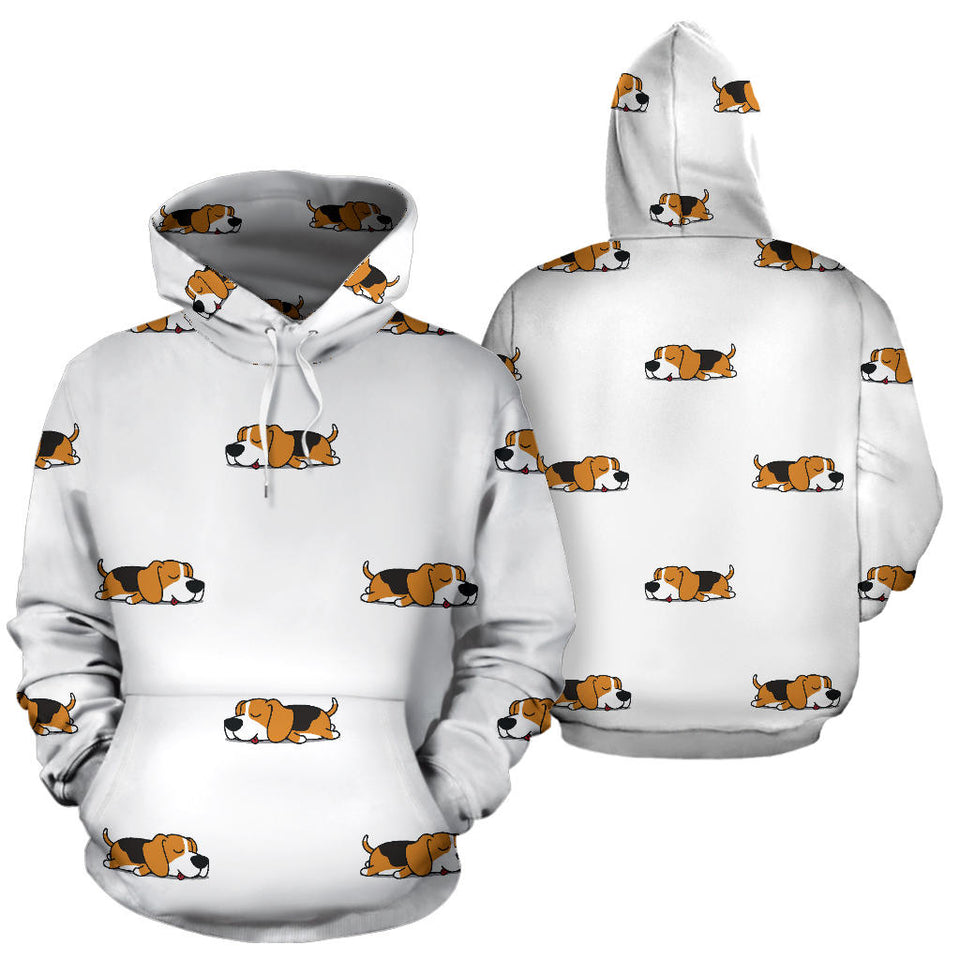 Cute Beagle Dog Sleeping Pattern Men Women Pullover Hoodie