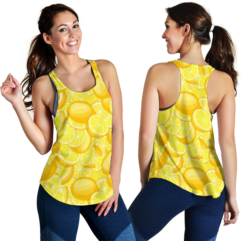 lemon pattern Women Racerback Tank Top