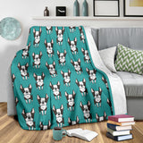 Hand Drawn Boston Terrier Dog Pattern Premium Blanket