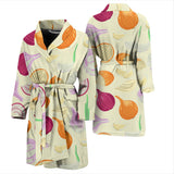 Onion Garlic White Red Pattern Men'S Bathrobe