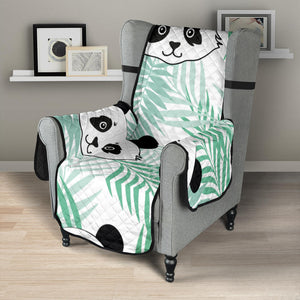 Panda pattern tropical leaves background Chair Cover Protector