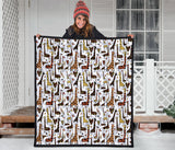 Giraffe Pattern Print Design 05 Premium Quilt
