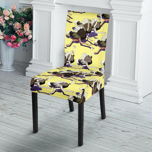 Ostrich Pattern Print Design 04 Dining Chair Slipcover