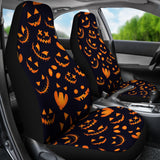 Halloween Pattern Pumpkin Background Universal Fit Car Seat Covers