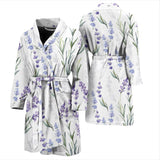 Hand Painting Watercolor Lavender Men'S Bathrobe