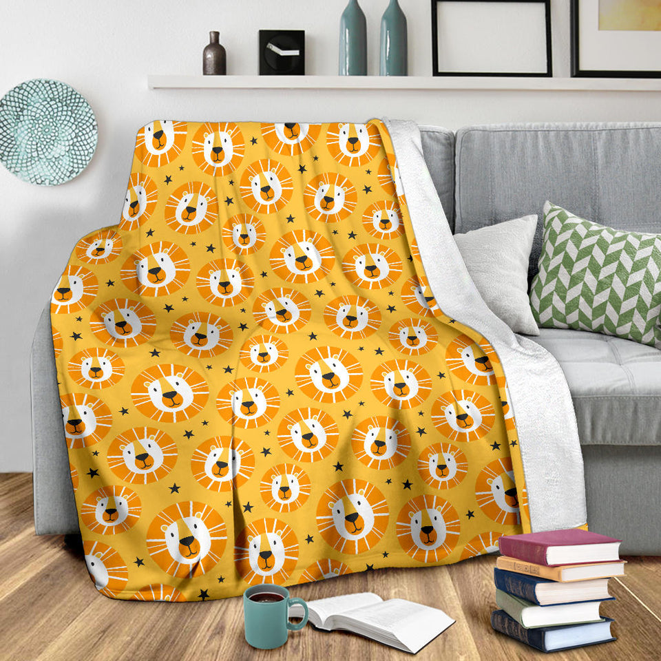 Lion Pattern Print Design 03 Premium Blanket