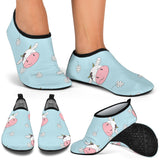 Cute Cow Flower Pattern Aqua Shoes