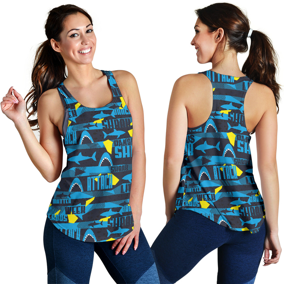 Shark dangerous Women Racerback Tank Top