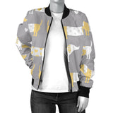 Cute Dachshund Dog Pattern Women'S Bomber Jacket