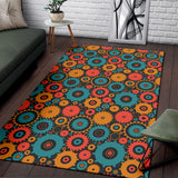 Gear Pattern Print Design 01 Area Rug