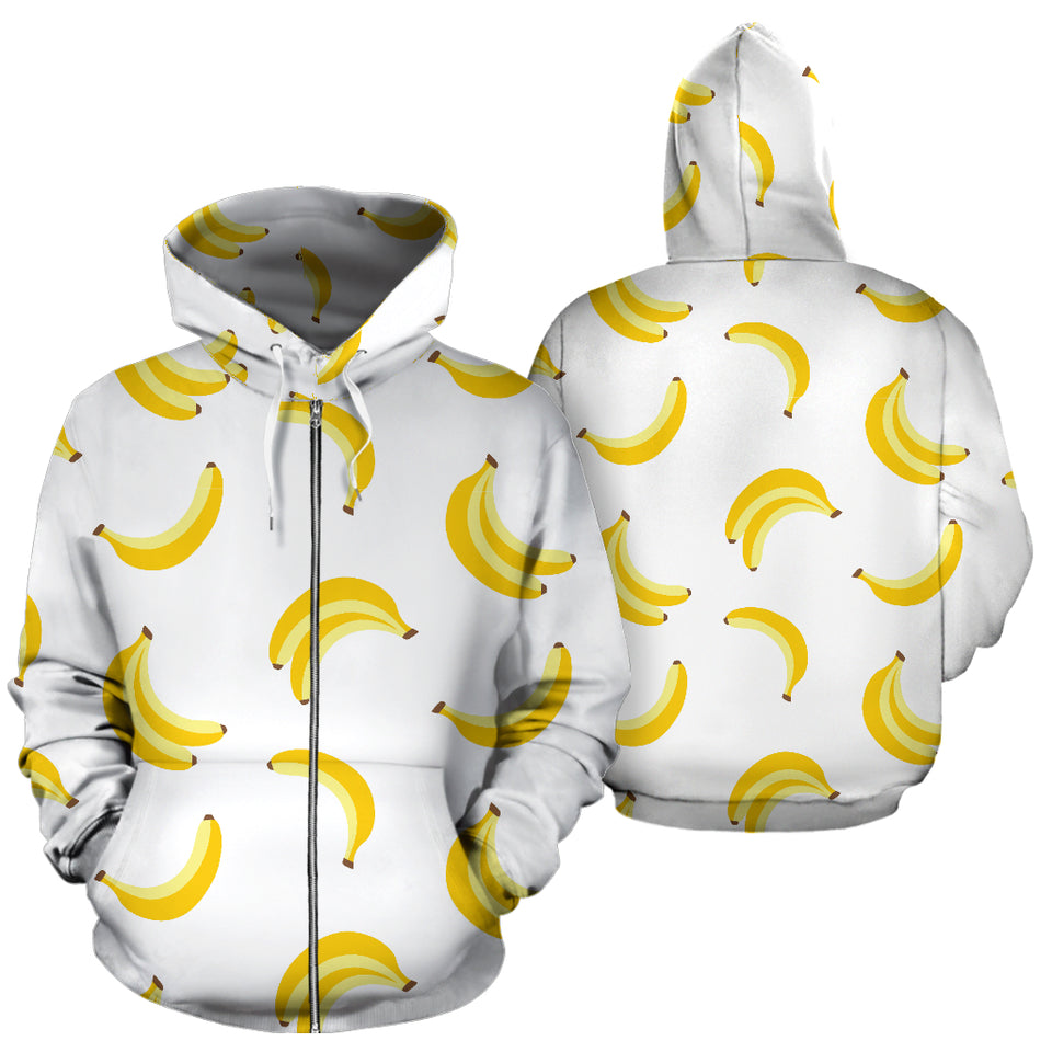 Banana Pattern Zip Up Hoodie