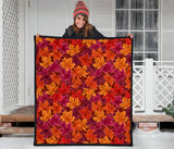 Autumn Maple Leaf Pattern Premium Quilt