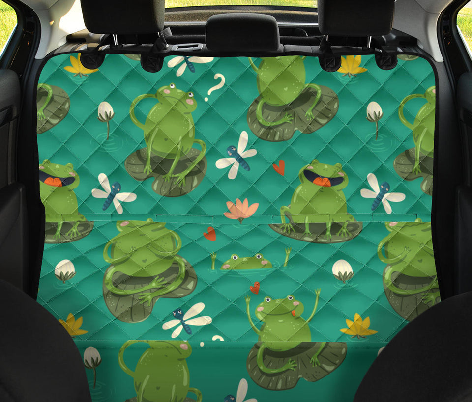 Cute Frog Dragonfly Design Pattern Dog Car Seat Covers