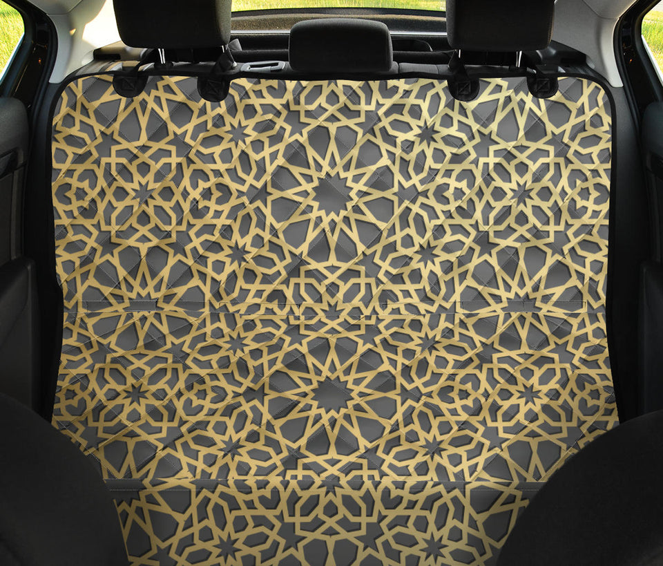 Arabic Star Gold Pattern Dog Car Seat Covers
