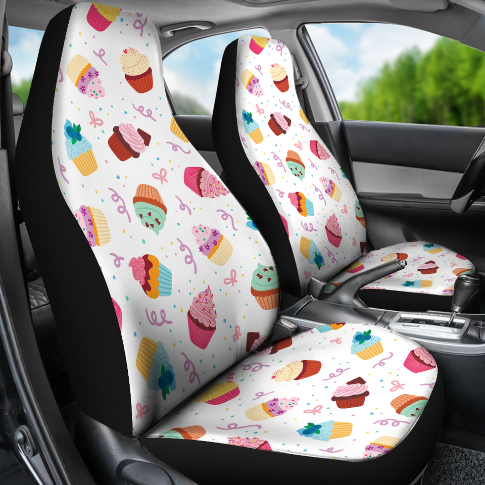 Cake Cupcake Design Pattern Universal Fit Car Seat Covers