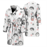 Hedgehog Pattern Print Design 02 Men's Bathrobe