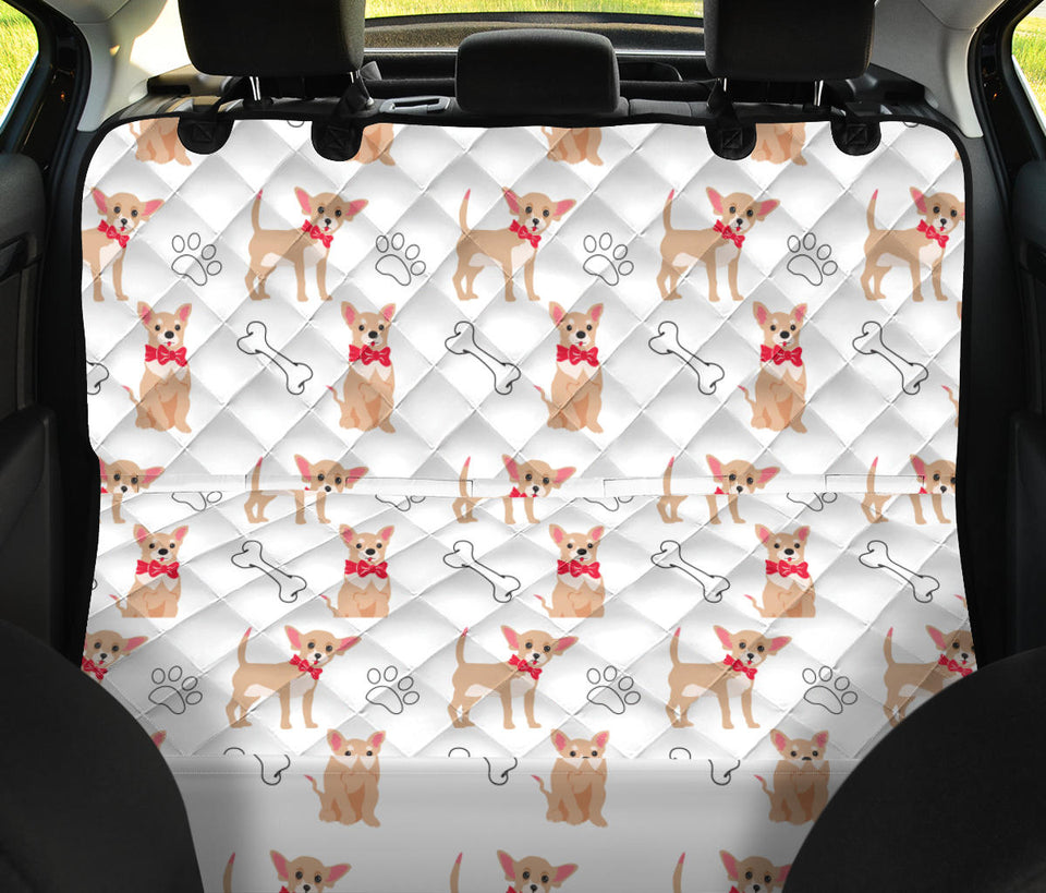 Chihuahua Bone Paw Pattern Dog Car Seat Covers