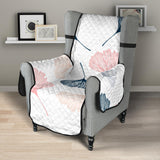 Black Gray Cream coral ginkgo leaves pattern Chair Cover Protector