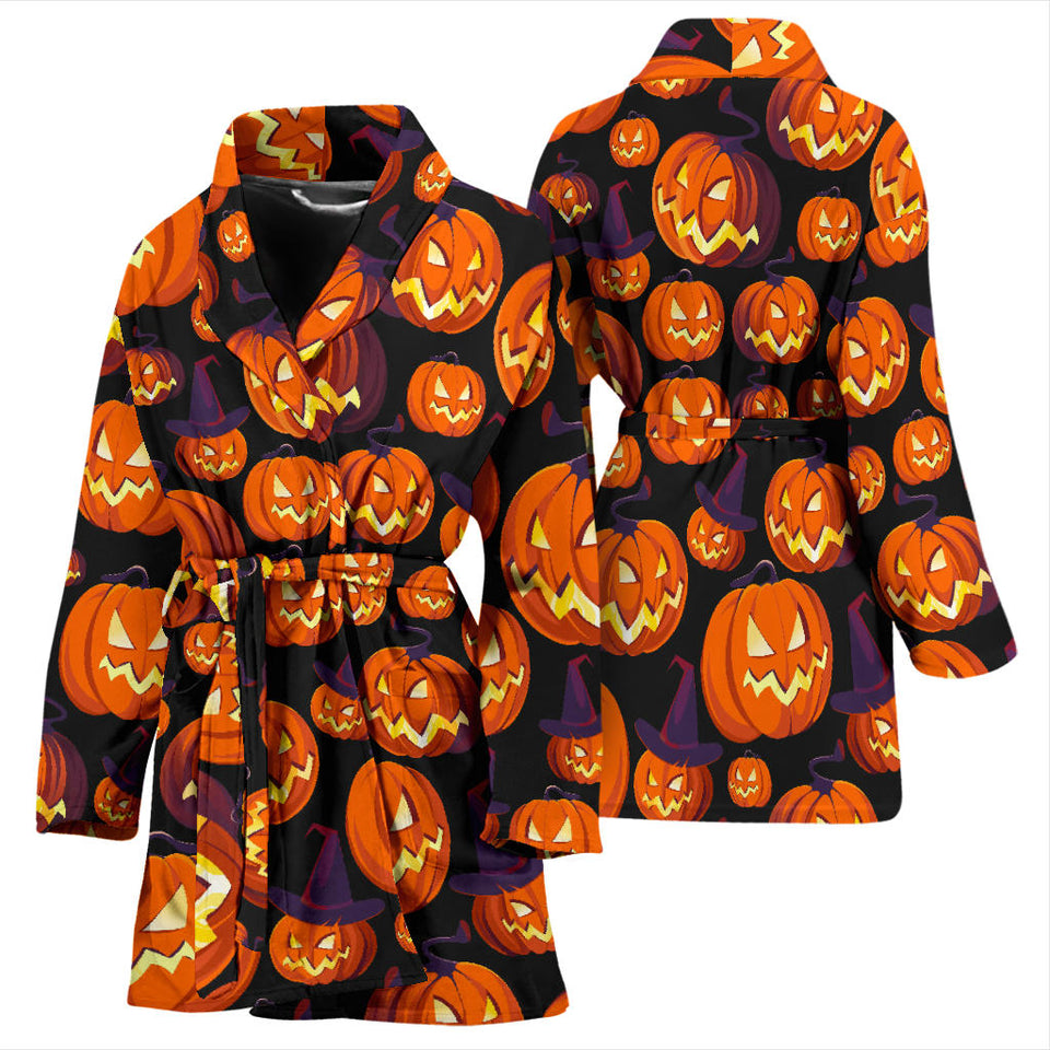 Halloween Pumpkin Pattern Women'S Bathrobe