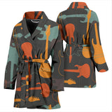 Electric Guitars Pattern Women'S Bathrobe