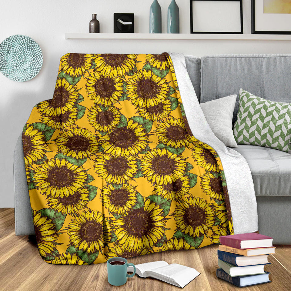 Sunflower Pattern Premium Blanket
