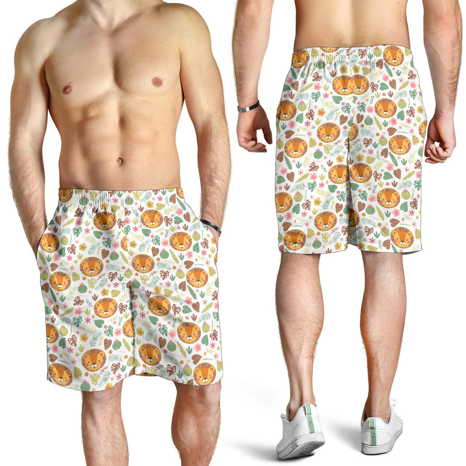 Lion Pattern Print Design 04 Men Shorts