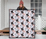Pig Pattern Print Design 05 Premium Quilt