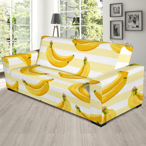 Banana Pattern Blackground Sofa Slipcover