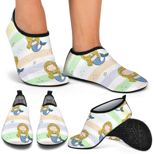 Cute Hand Drawn Mermaid Aqua Shoes