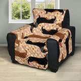 Dachshund floral background Recliner Cover Protector