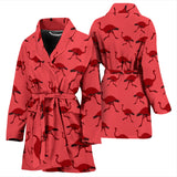 Ostrich Pattern Print Design 03 Women's Bathrobe