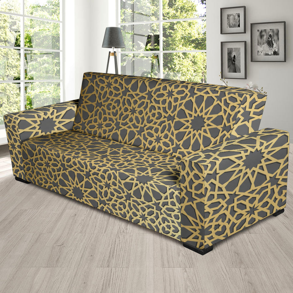 Arabic Star Gold Pattern Sofa Slipcover