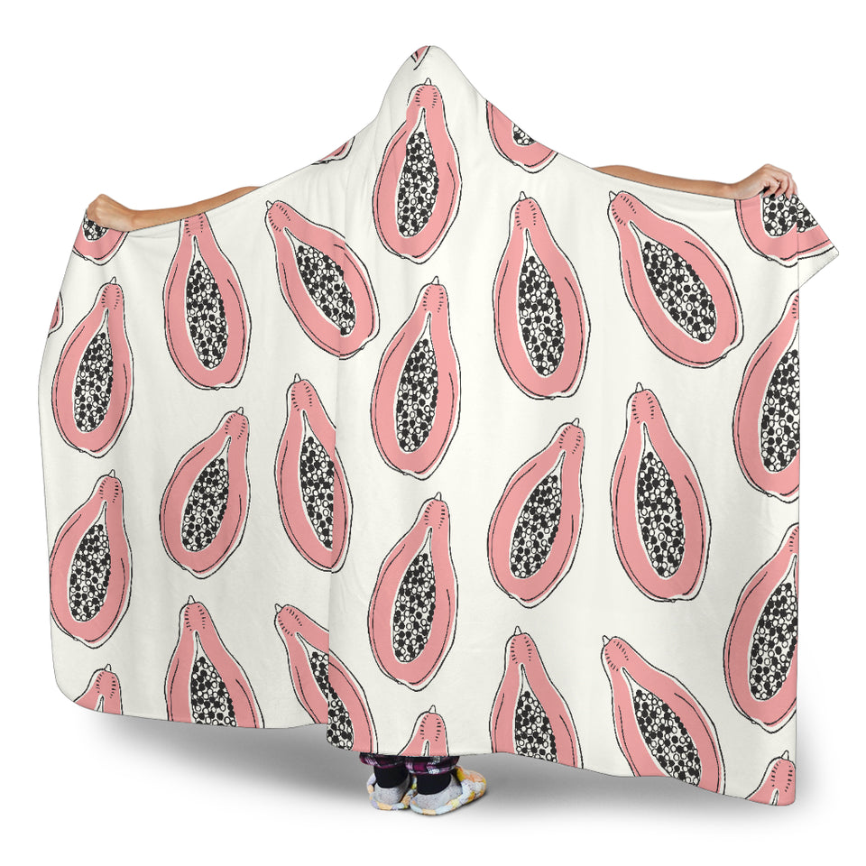 Papaya Pattern Hooded Blanket