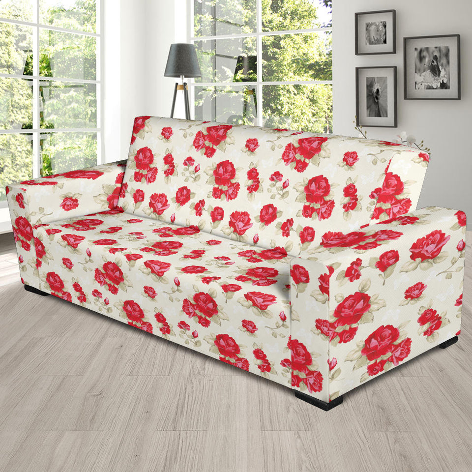 Rose Pattern Print Design 01  Sofa Slipcover
