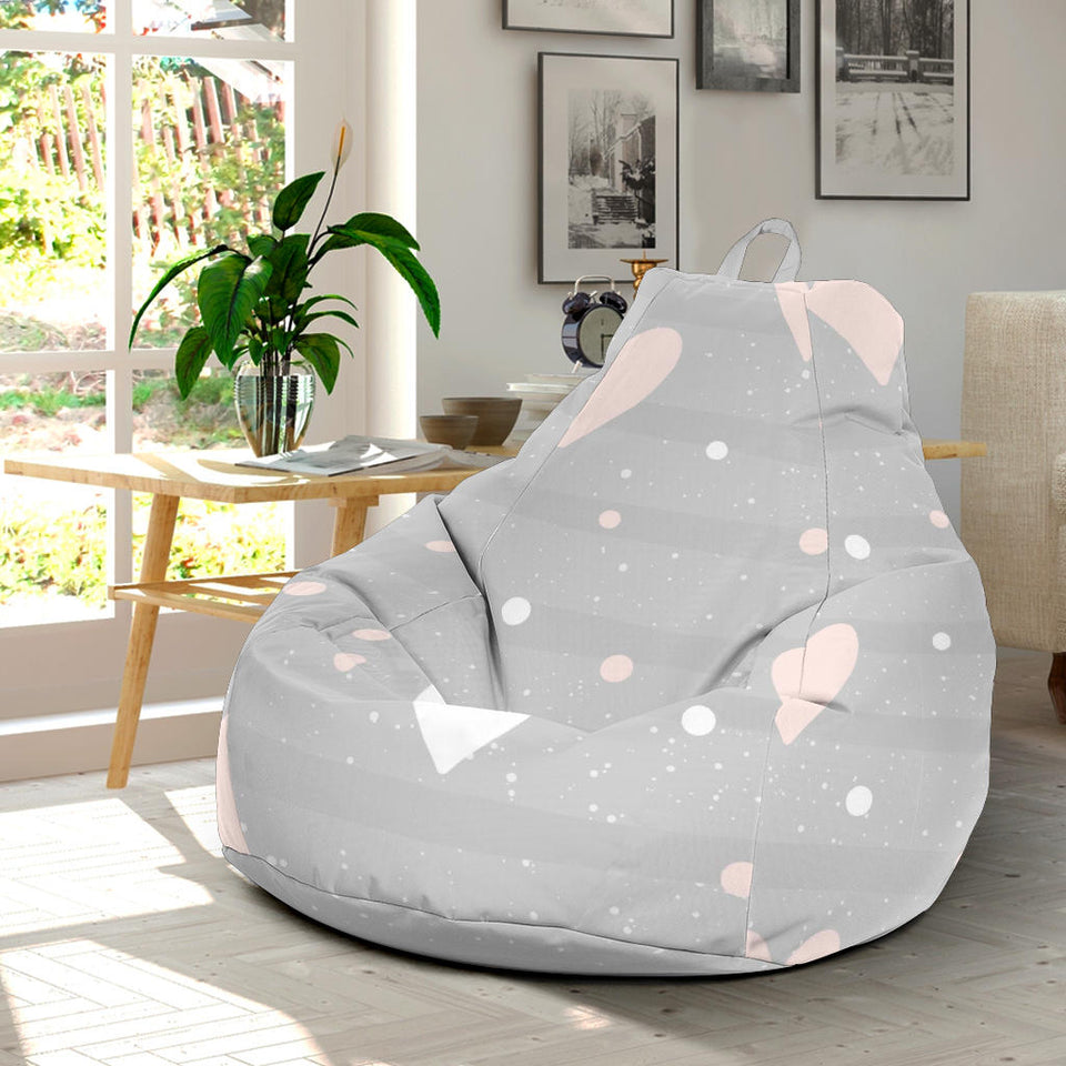 Heart Pattern Gray Background Bean Bag Cover