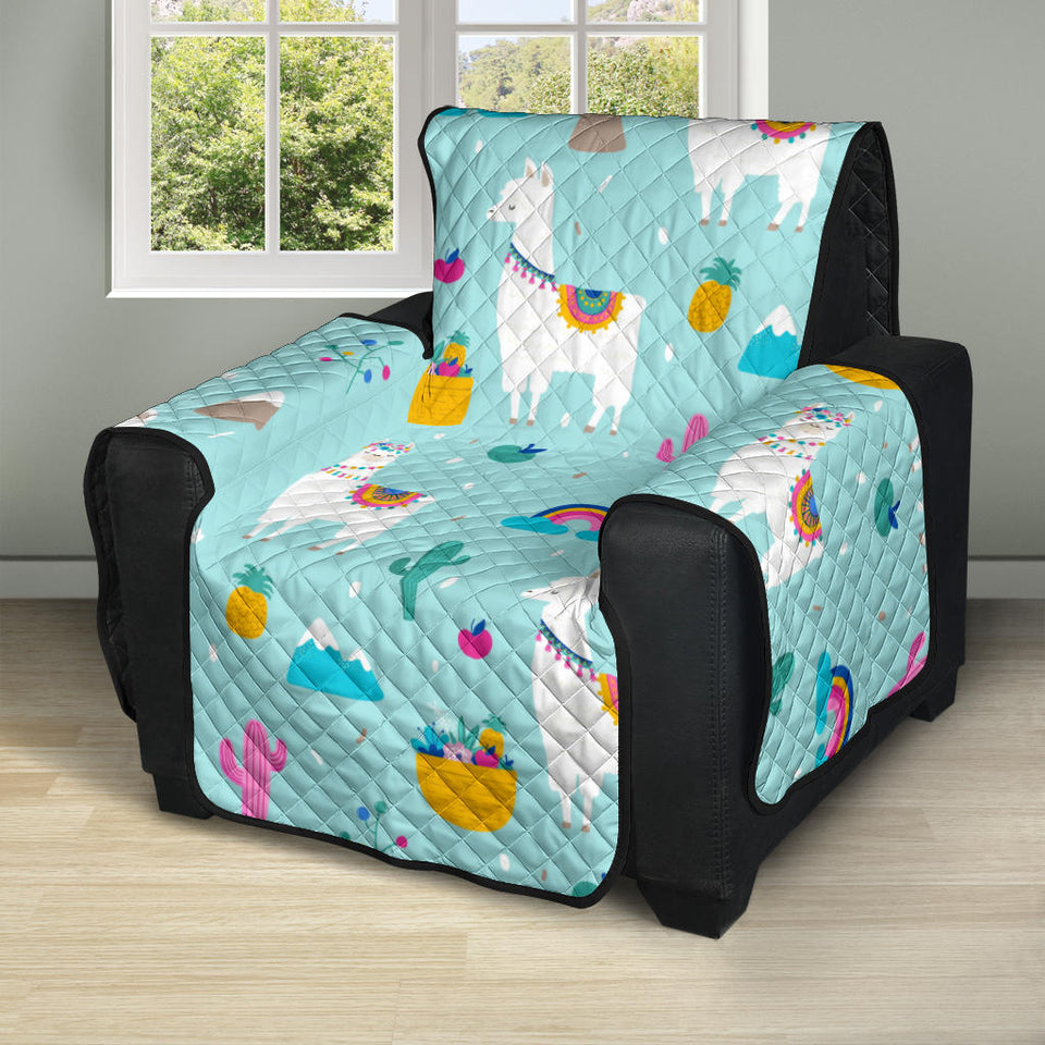 Llama alpaca cactus leaves pattern Recliner Cover Protector