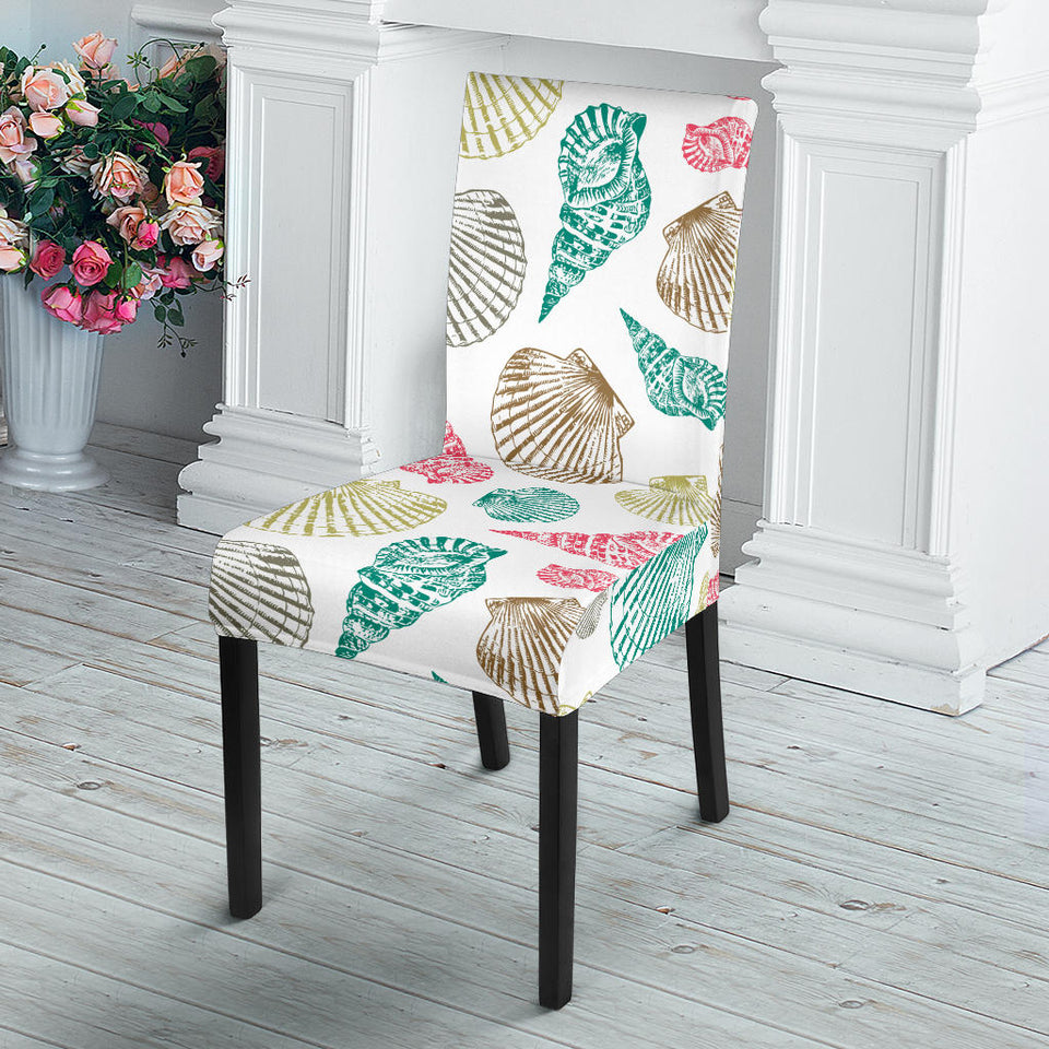 Colorful Shell Pattern Dining Chair Slipcover