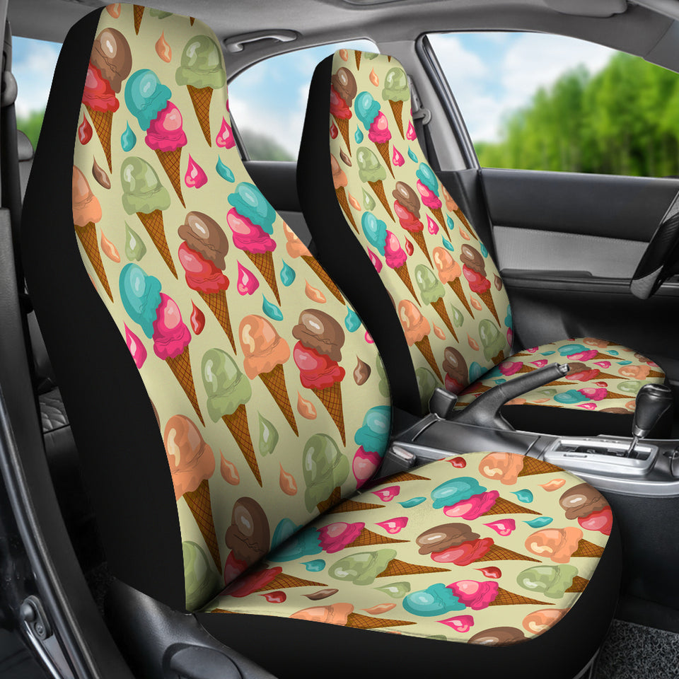 Colorful Ice Cream Pattern Universal Fit Car Seat Covers