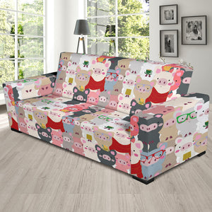 Pig Pattern Print Design 02  Sofa Slipcover